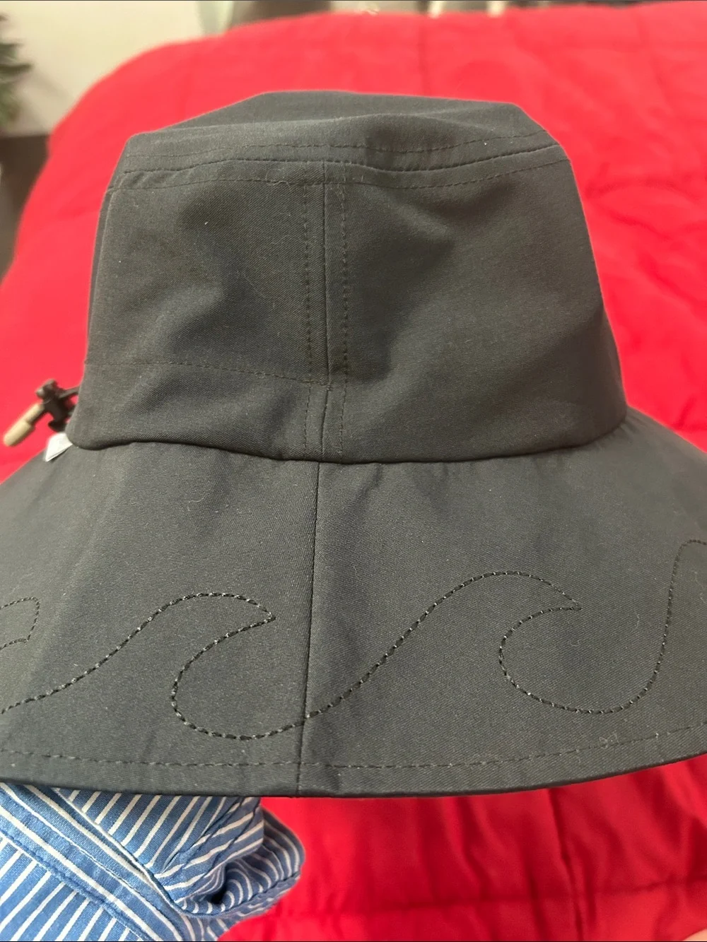 Columbia Womens Black Wide Brim Booney Bucket Hat Omni-Shield Sun Hat